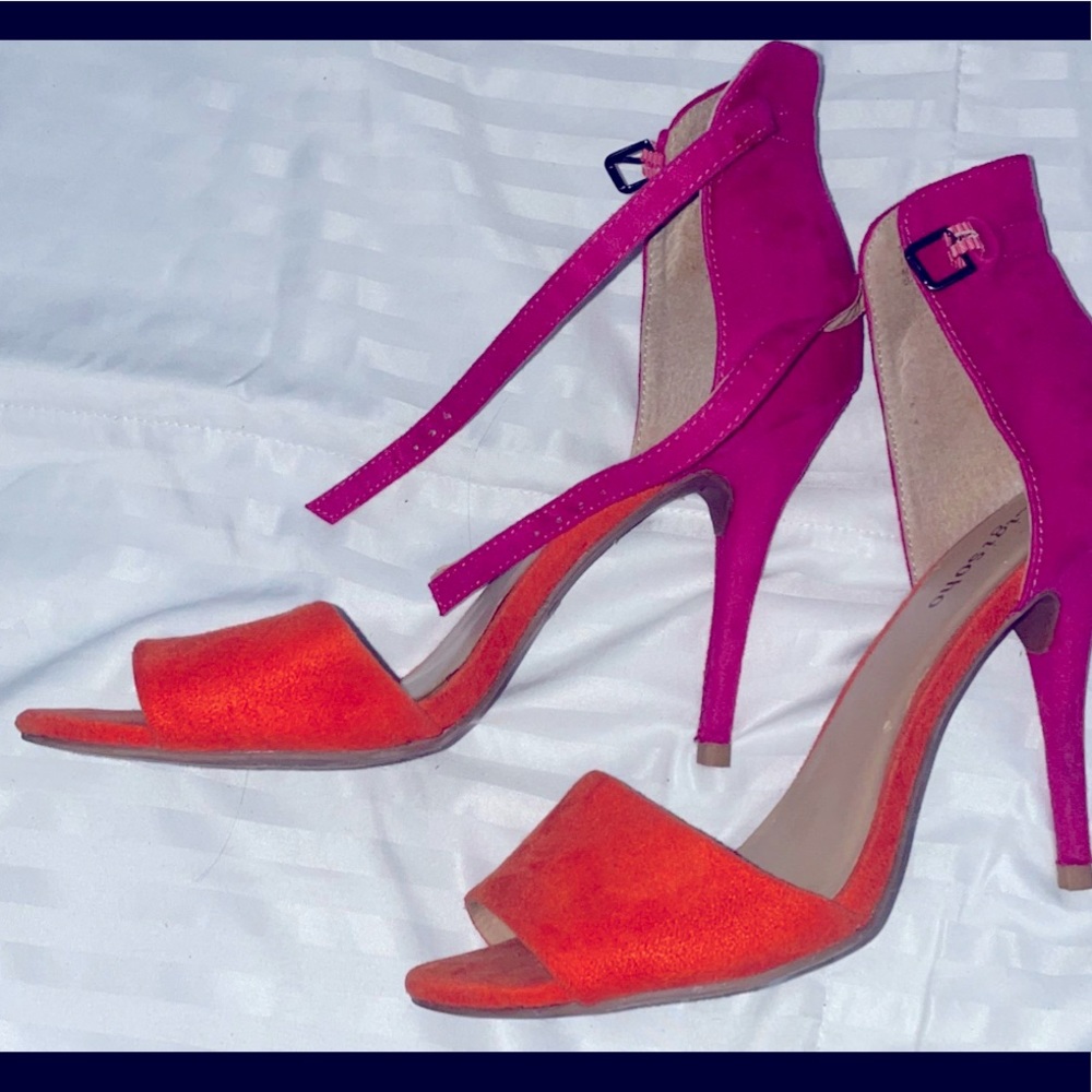 Zigi soho color block sandals Fushia/pink orange